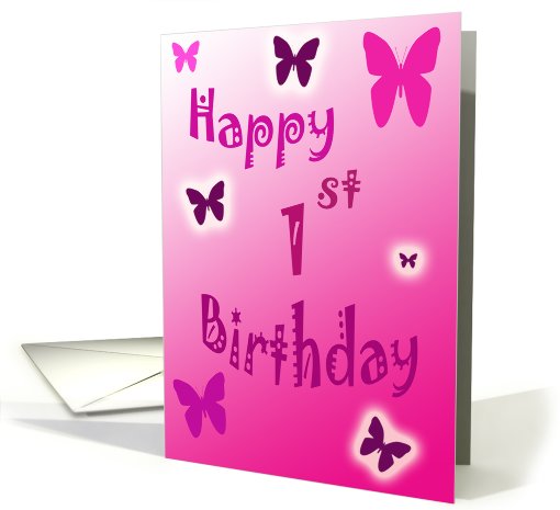 Happy 1st Birthday butterflies card (628275)