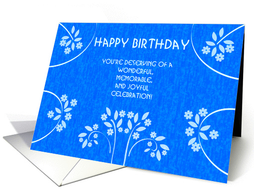 Happy Birthday, blue flowers card (838453)