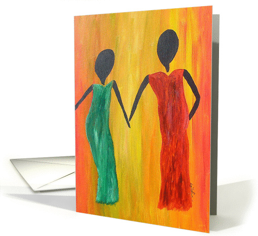 Sister's Helping Hand - Ethnic - Blank card (291565)