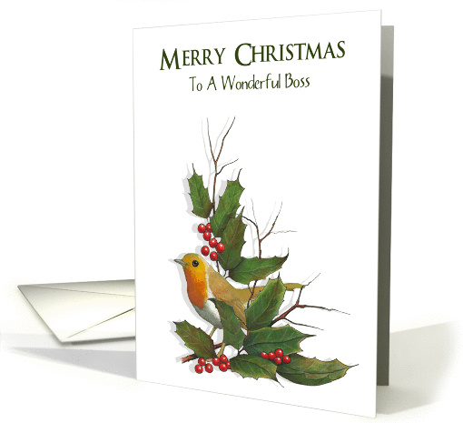 Merry Christmas To Wonderful Boss: Holly, English Robin,... (1139594)