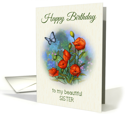 Happy Birthday to my Sister Red Poppies Flowers... (1298072)