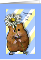 Cheering You On As You Fight Cancer, Hamster with Daisy Flower card