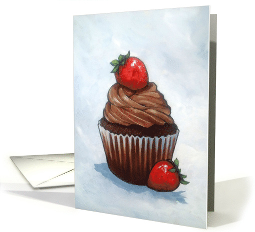 Chocolate Cupcake With Strawberry: General Blank Card,... (1472066)