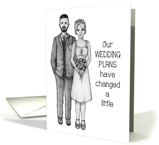 Coronavirus, Wedding Plans Changed, Bridal Couple, Announcement card