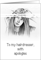 Coronavirus, To Hairdresser, Woman Cutting Own Hair, Humor card