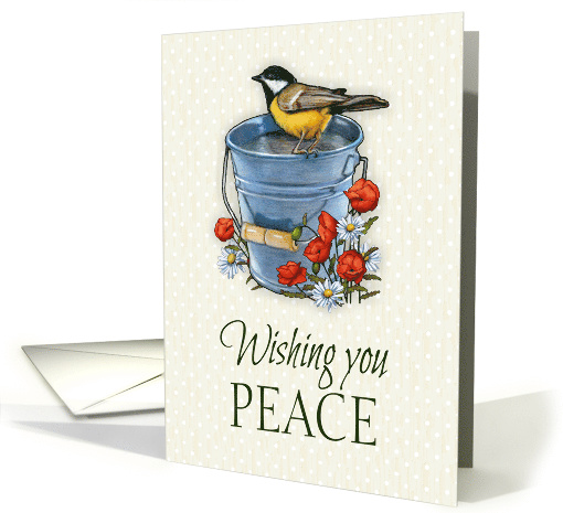 Sickness Diagnosis,Wishing You Peace, Illness, Bird and Flowers card