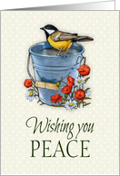 Sickness Diagnosis,Wishing You Peace, Illness, Bird and Flowers card