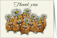 Thank You For Work on Family Tree Genealogy, Hamster Crowd card