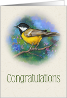 Congratulations on Award, General Award, Artwork of Bird, Flowers card