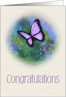 General Congratulations with Butterfly and Flowers card