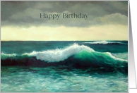 Happy Birthday General With Ocean Wave, My Love Deeper Than The Sea card