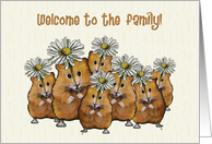 Welcome To Our Family Blended Family, Hamsters With Daisies, Step-Kids card
