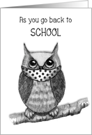 Coronavirus, Back To School Big-Eyed Owl With Polka Dot Mask card