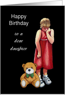 Happy Birthday For Grown Daughter Humor with Pouty Girl Teddy Bear card
