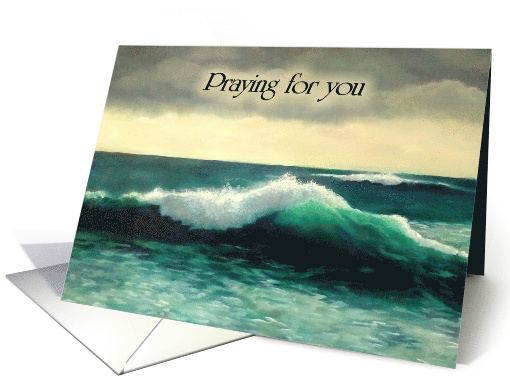 Religious Get Well Praying For You Seascape with Crashing Wave card