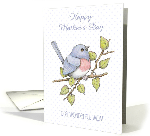 Happy Mother's Day to Wonderful Mom with Cute Chubby Bluebird card