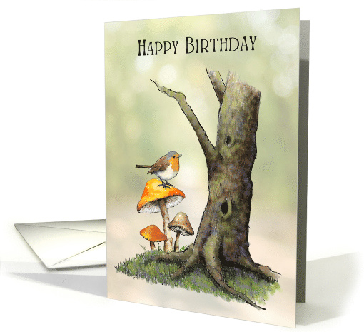 General Happy Birthday with Illustration of Robin... (1824474)