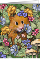 Any Occasion Blank Inside with Cute Hamster in Flower Garden card