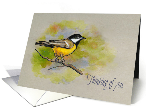 Thinking of You General Encouragement with Bird on Branch Art card