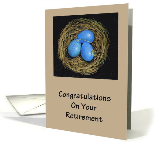 Congratulations on Retirement: Nest Egg: Bird's Nest Artwork card