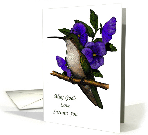 Comfort in Divorce: Christian: Hummingbird, Flowers card (940542)