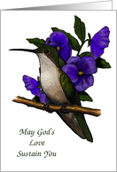 Comfort in Divorce: Christian: Hummingbird, Flowers card