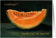 Elopement Announcement: Painting of Cantaloupe: Pun, Funny, Humor card