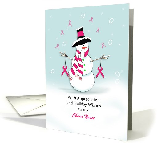 For Nurse-Oncology-Christmas Greeting Card-Snowman-Cancer-Custom card