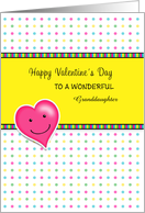 For Granddaughter Happy Valentine’s Day Greeting Card Heart Custom card