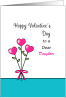 For Daughter Valentine’s Day Greeting Card-Heart Flowers-Custom card