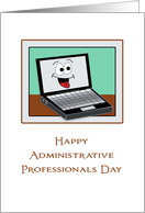 For Employee Administrative Professionals Day Greeting Card-Laptop card