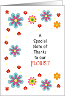 For Florist-Wedding Thank You Greeting Card-Flower Border card