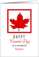 For Father Canada Day Greeting Card-Red Maple Leaf card