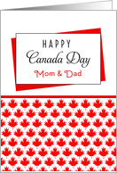 For Mom and Dad Canada Day Greeting Card - Maple Leaf Background card