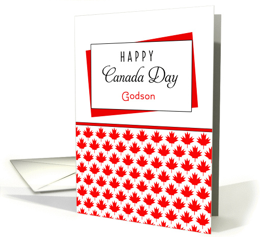 For Godson Canada Day Greeting Card - Maple Leaf Background card