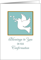 General Confirmation Greeting Card with White Dove and Twig card