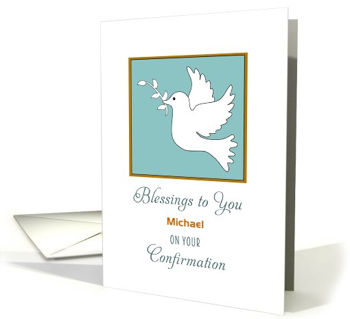 For Michael Confirmation Greeting Card with White Dove &... (1096038)