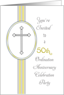 50th Ordination Party Invitation-Religious Life-Cross card