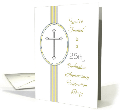 25th Ordination Party Invitation-Religious Life-Cross card (1099020)