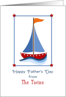 For Dad/Father Father’s Day Greeting Card From Twins-Sail Boat card