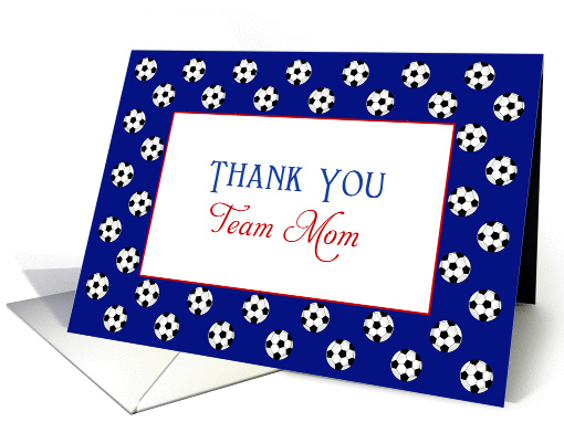 For Soccer Team Mom Thank You Greeting Card-Futbol-Soccer Ball card