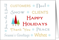 For Customers & Clients Business Christmas Card with Christmas Trees card
