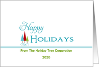 Christmas Card with Christmas Tree Design-Happy Holidays-Custom Text card