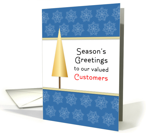 For Customers Business Christmas Card-Tan Christmas Tree card