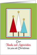 For Military Service / Veteran Patriotic Christmas Card-Three Trees card