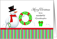 Swim Themed Christmas Card-Customizable-Snowman-Granddaughter card