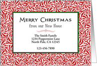 Our New Address Christmas Card-Peppermint Candy Design-Customizable card