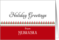 From Nebraska Christmas Card-Christmas Trees & Star Border card