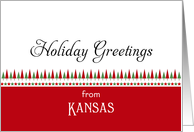 From Kansas Christmas Card-Christmas Trees & Star Border card