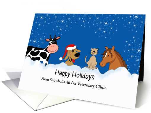 From Animal Services Christmas Card-Cow-Dog-Cat-Horse-Custom Text card